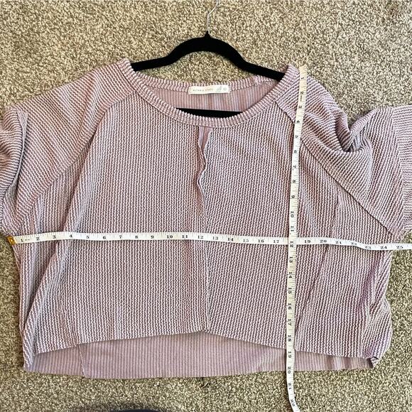 Altar'd State Waffle Knit Long sleeve cropped Top Pink XXL - Picture 4 of 5